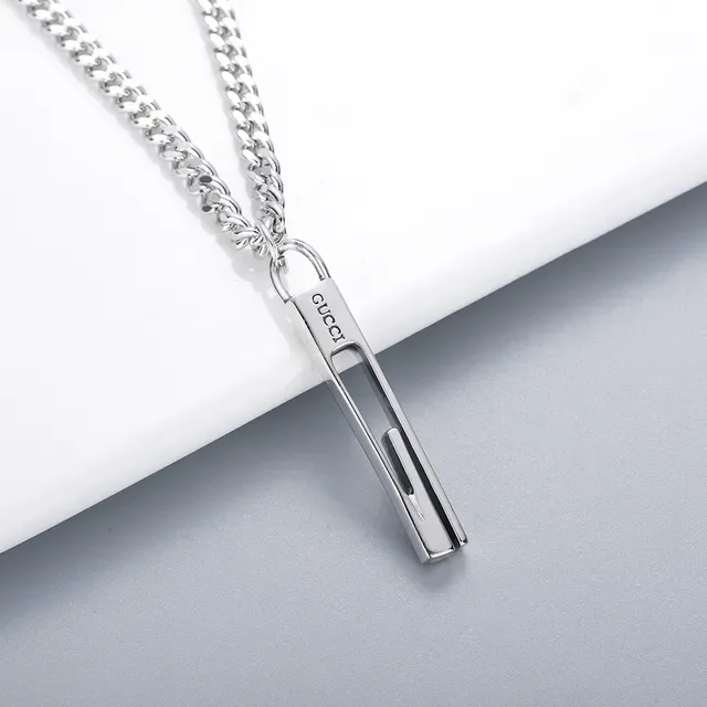 Gucci Link to Love Collier minimaliste tubulaire en argent 2