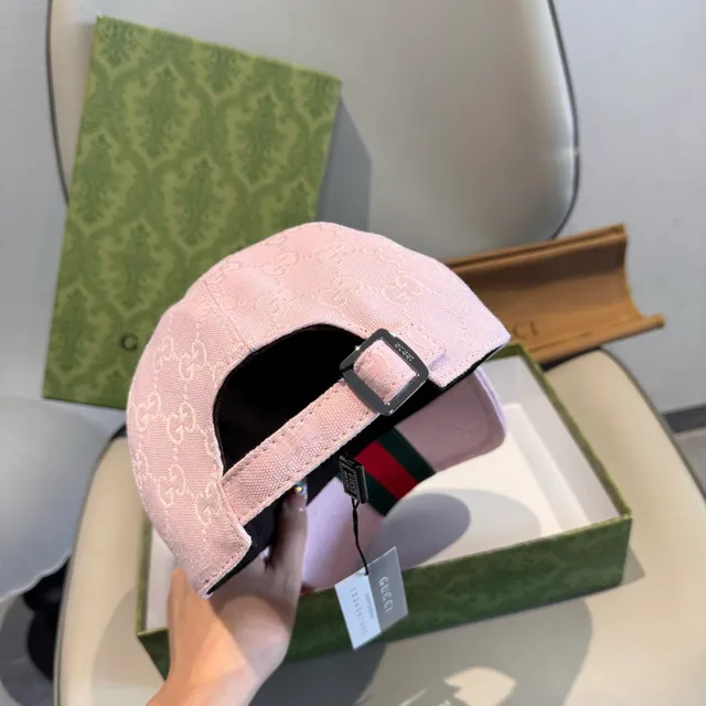 Boné de beisebol Gucci Monograma Jacquard Rosa 3
