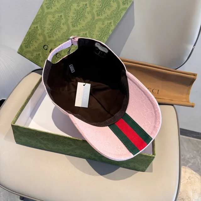Boné de beisebol Gucci Monograma Jacquard Rosa 6