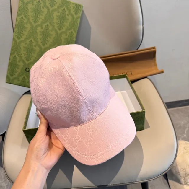 Boné de beisebol Gucci Monograma Jacquard Rosa 8