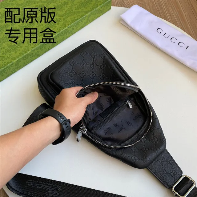 Gucci Ophidia काला GG Monogram Web Stripe मेसेंजर बैग 3