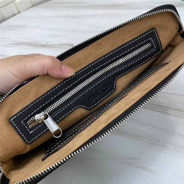 Gucci Ophidia 黑色颗粒皮信封手拿包 2
