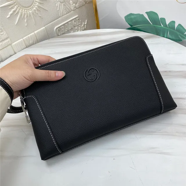 Gucci Ophidia 黑色颗粒皮信封手拿包 7