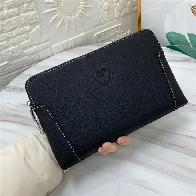 Gucci Ophidia 黑色颗粒皮信封手拿包 8