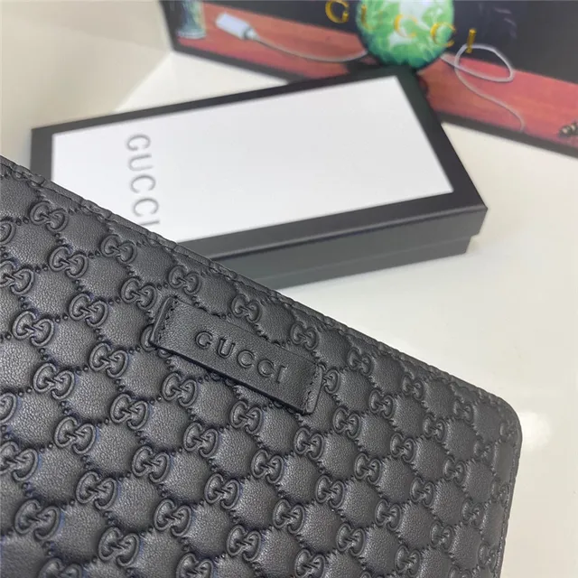 Gucci Ophidia Embossed GG Monogram Black Long Wallet 5