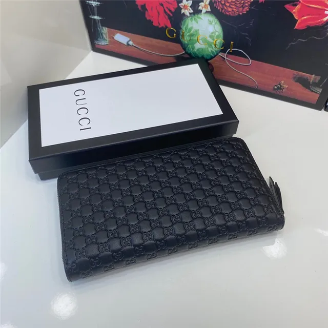 Gucci Ophidia Embossed GG Monogram Black Long Wallet 6