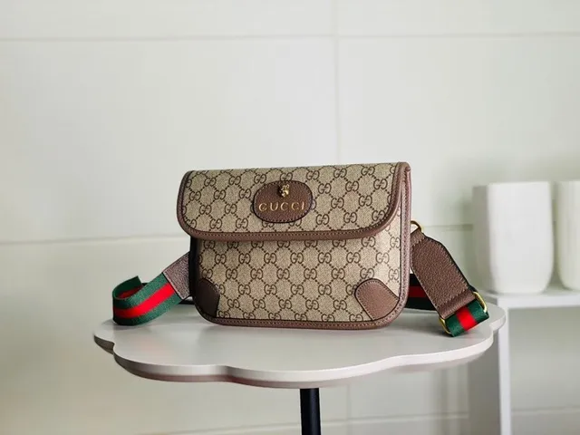 Gucci Ophidia GG Monogram Cinto bolsa bege e marrom moda 2