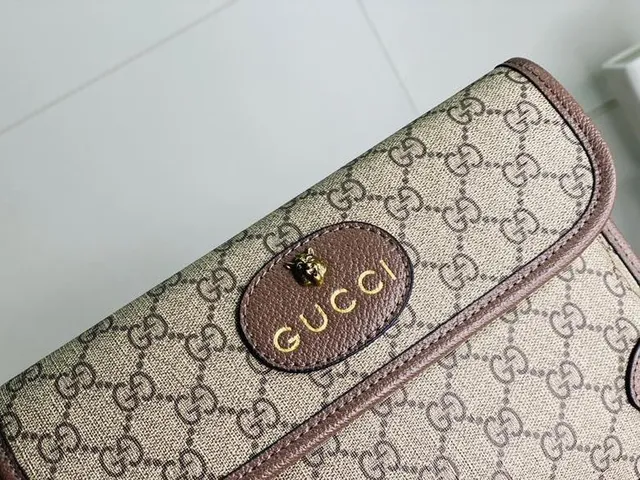 Gucci Ophidia GG Monogram Cinto bolsa bege e marrom moda 5