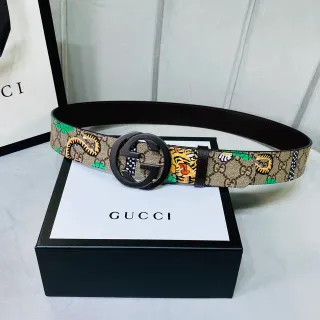 Gucci Ophidia GG Monogram बाघ सांप प्रिंट चमड़े का पट्टा