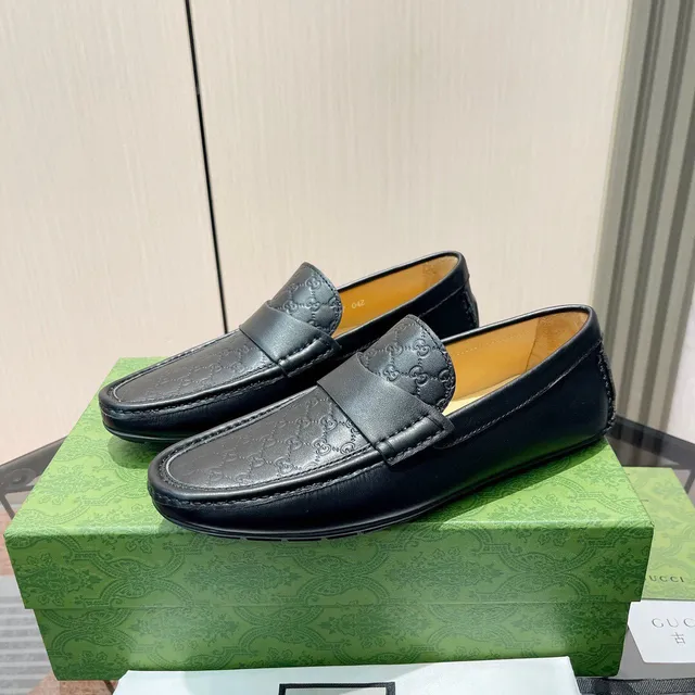 Gucci Ophidia Loafer Black Monogrammed Leather Loafers 2