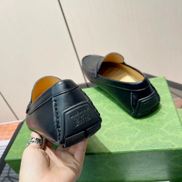 Gucci Ophidia Loafer Black Monogrammed Leather Loafers 8