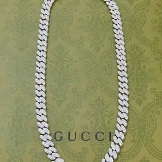 Gucci Collier Chaîne Curb-Link Pavé-Set