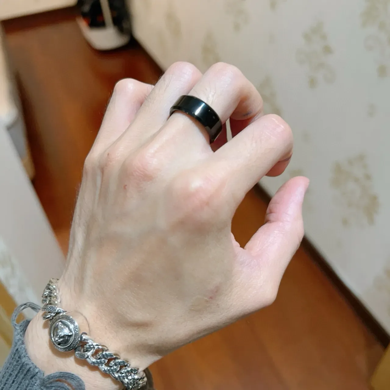 Gucci Bague Noir Poli Large Bande 5