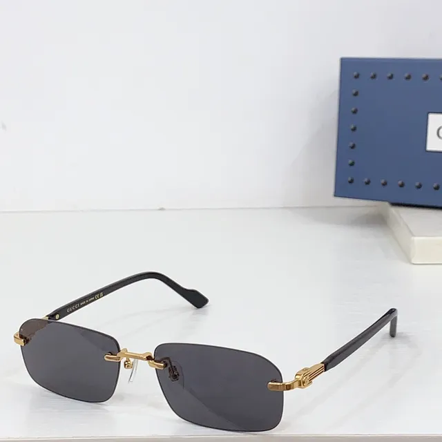 Gucci بدون إطار مستطيل ذهبي ماربل أسيتات نظارات بصرية 3