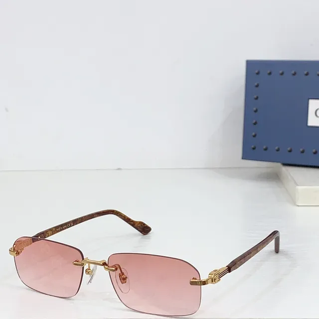 Gucci بدون إطار مستطيل ذهبي ماربل أسيتات نظارات بصرية 8