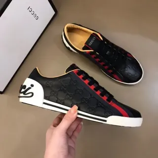 Gucci Screener Zapatillas Lifestyle Negro Rojo Franja Web