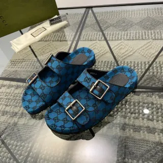 Gucci Screener Zapatillas Lona Azules GG Monogram
