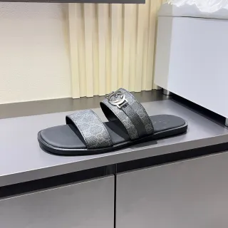 Gucci Screener GG Monogram Black Gray Slippers