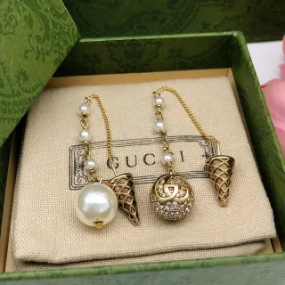 Gucci Screener Brincos Cone de Sorvete Pérola Drop