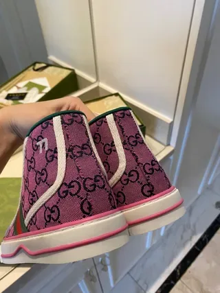 Gucci Screener بنفسجي GG Supreme Web Stripe أحذية أسلوب حياة 2