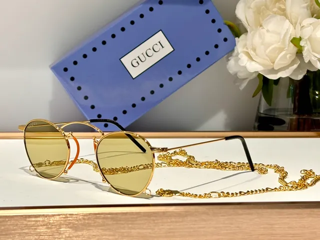 Gucci Screener Gafas de sol redondas con gradiente rosa oro metálicas 3
