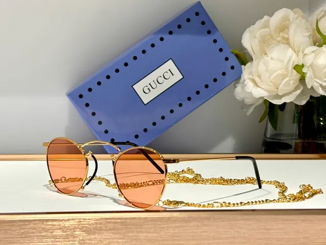 Gucci Screener Gafas de sol redondas con gradiente rosa oro metálicas 4