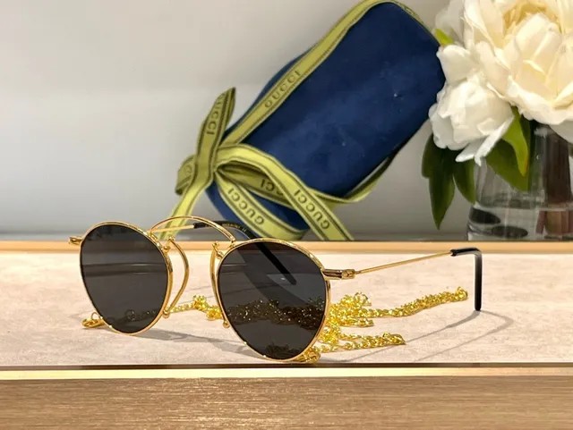 Gucci Screener Gafas de sol redondas con gradiente rosa oro metálicas 6
