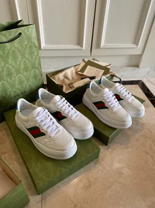 Gucci Screener Blanco Verde Rojo Web Lifestyle Sneakers 4