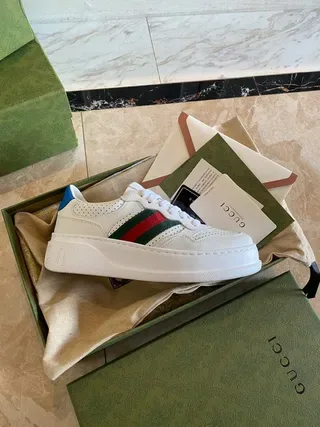 Gucci Screener Blanco Verde Rojo Web Lifestyle Sneakers 6