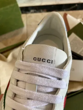 Gucci Screener Blanco Verde Rojo Web Lifestyle Sneakers 8