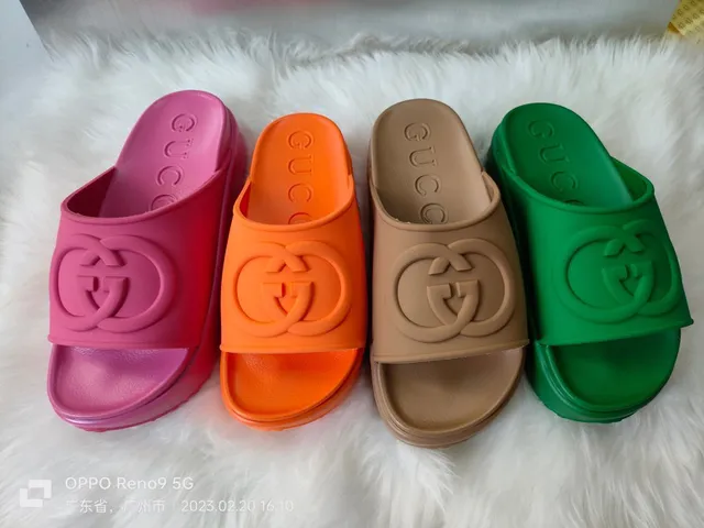 Gucci Slide Orange Molded Rubber Slippers 3