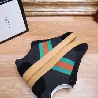 Gucci Tennis 1977 Negro Verde Naranja Web Stripe Zapatillas Lifestyle