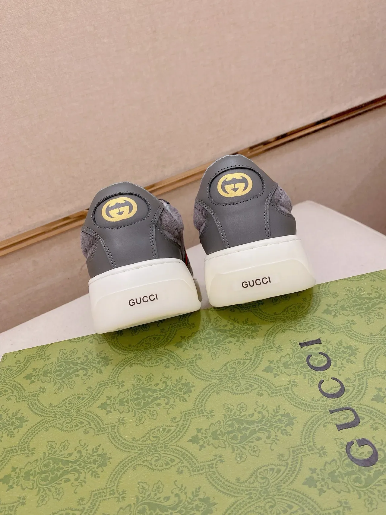 Gucci Tennis 1977 Gray Monogram Suede Web Stripe Lifestyle Sneakers 3