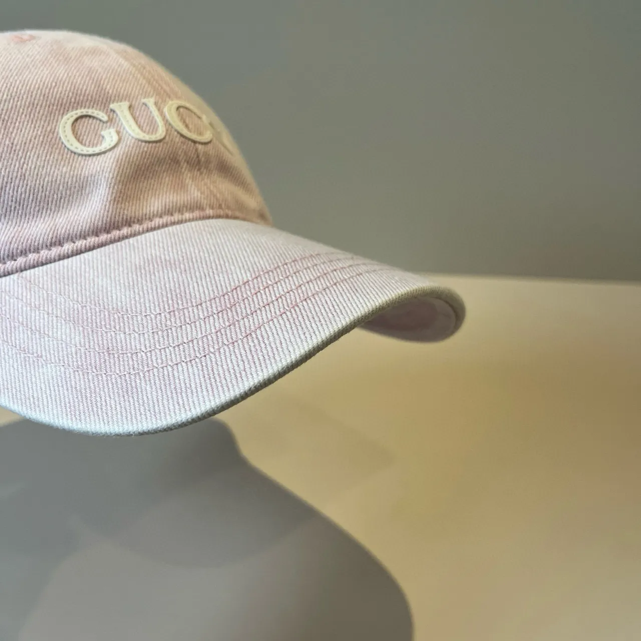 Gucci gorra de béisbol de denim rosa lavado 5
