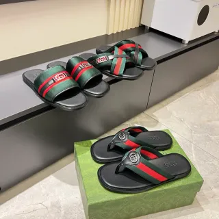Gucci Listras Web Interlocking G Chinelos