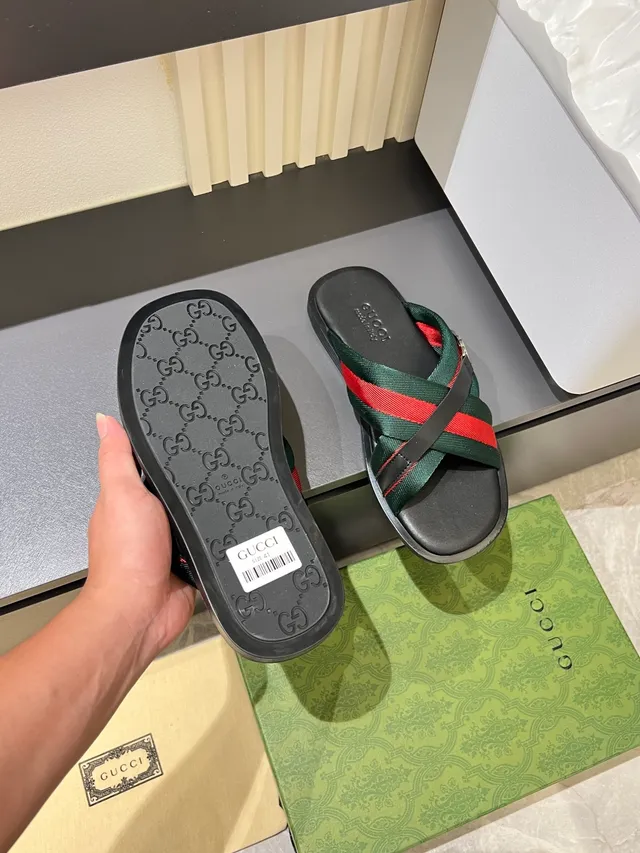 Gucci Web Stripe Interlocking G Slide Slippers 2