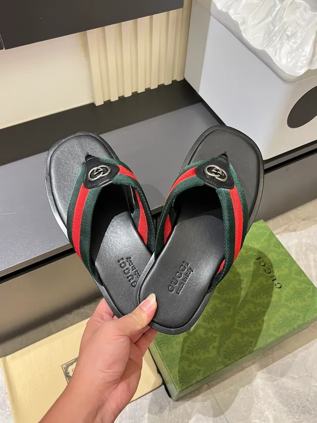 Gucci Web Stripe Interlocking G Slide Slippers 4