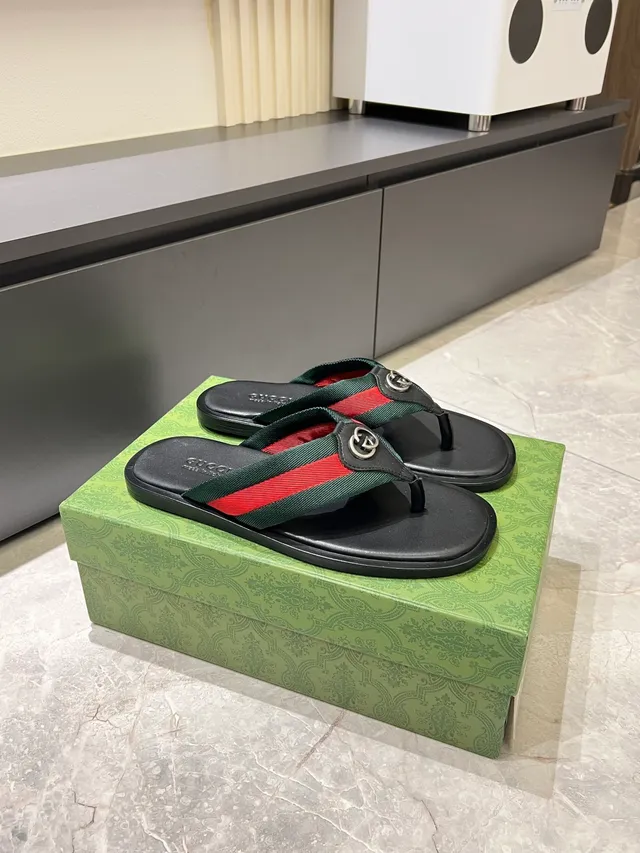 Gucci Web Stripe Interlocking G Slide Slippers 6