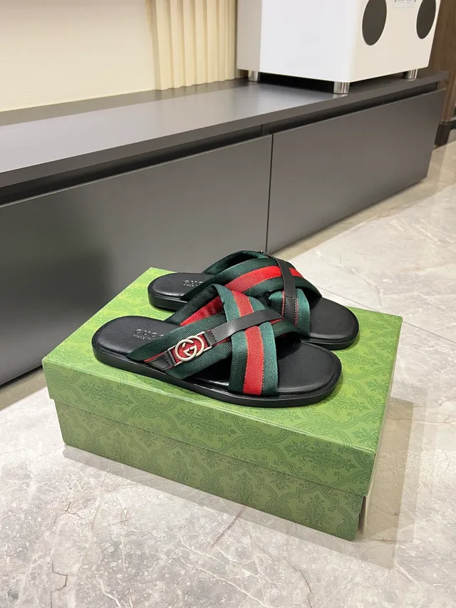 Gucci Web Stripe Interlocking G Slide Slippers 8