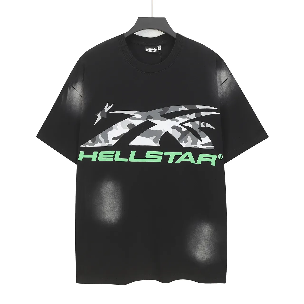 Hellstar 迷彩印花宽松黑色T恤 3