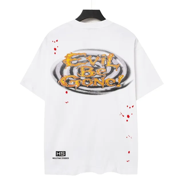 Hellstar Evil Be Gone Graphic Print White T-Shirt 4