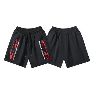 Hellstar Graphic Print Black Shorts
