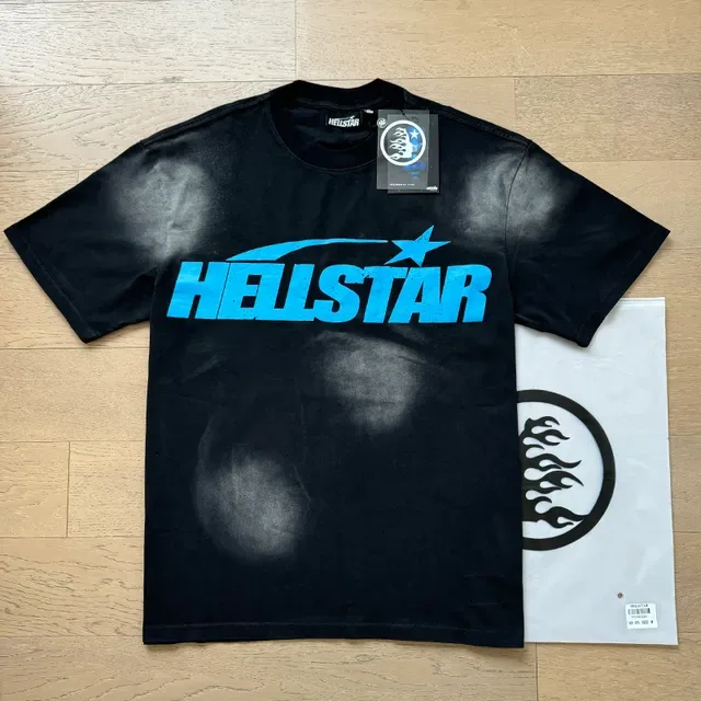 Hellstar 图案印花漂白黑色T恤 9
