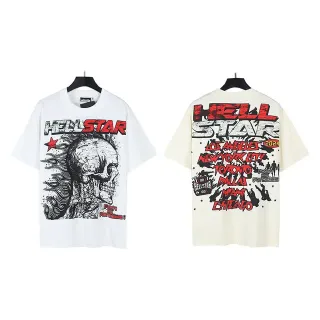 Hellstar Graphic Skull Print White T-Shirt