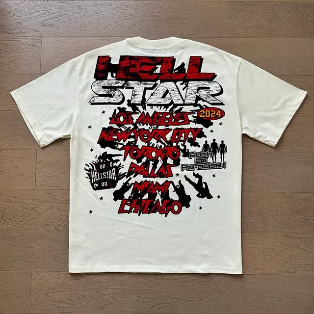 Hellstar 骷髅图案印花白色T恤 14