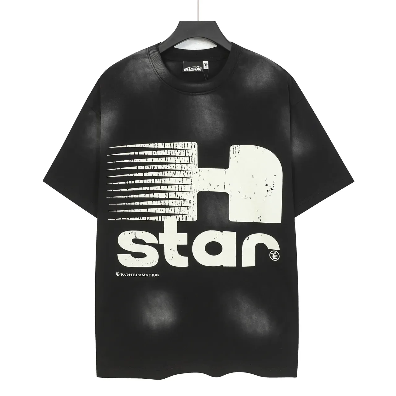 Camiseta gráfica Hellstar H Star preta desgastada 2