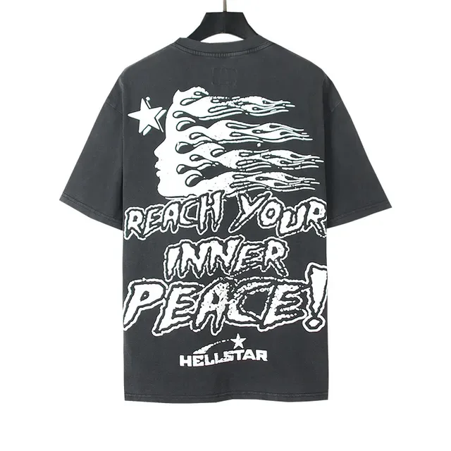 Hellstar 宽松图案印花黑色T恤 6