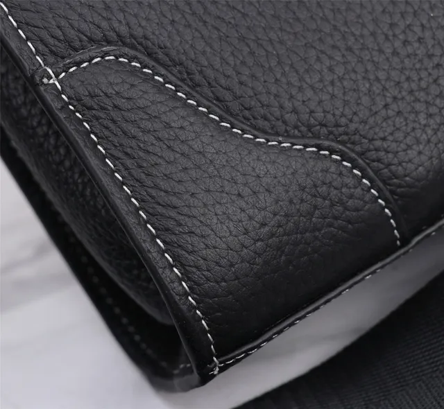 Hermès Black Pebbled Leather H-Logo Crossbody Bag 4