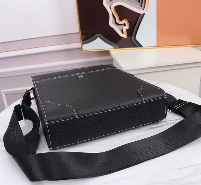 Hermès Black Pebbled Leather H-Logo Crossbody Bag 6
