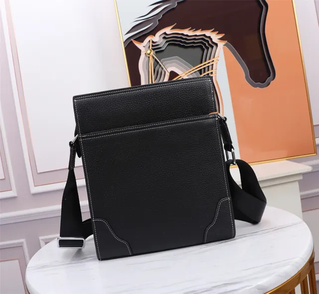 Hermès Black Pebbled Leather H-Logo Crossbody Bag 7